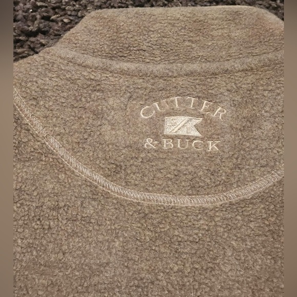 CUTTER AND BUCK Wool Zip up Khaki Men's Vest Zip up closure 2 slip pockets EUC - Picture 4 of 7